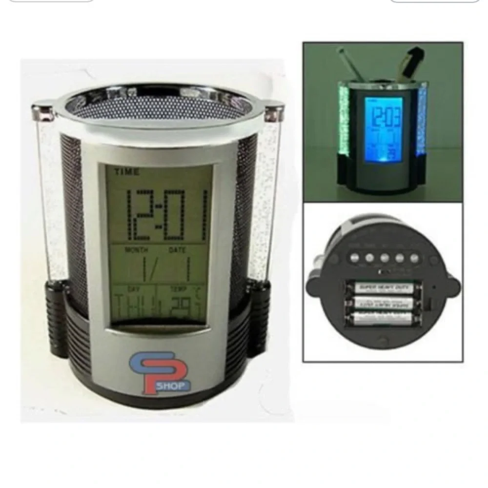 NEW Multifunctional Pen Holder With Digital LCD Alarm Clock Countdown Timer